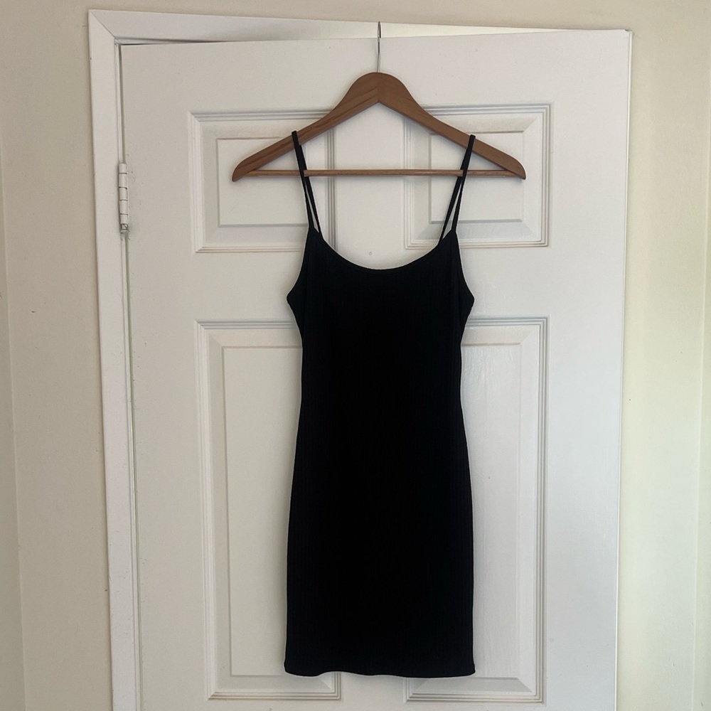 Urban Outfitters Ribbed Black Cami Bodycon Dress